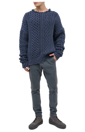 Мужской хлопковый свитер GREG LAUREN темно-синего цвета по цене 185500 руб., арт. GLFW20-AM188 | Фото 2 Мужской хлопковый свитер GREG LAUREN темно-синего цвета, арт. GLFW20-AM188 | Фото 2