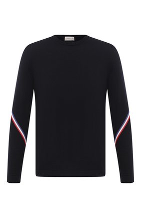 Мужской шерстяной джемпер MONCLER темно-синего цвета по цене 40500 руб., арт. F2-091-9C742-00-A9442 | Фото 1 Мужской шерстяной джемпер MONCLER темно-синего цвета, арт. F2-091-9C742-00-A9442 | Фото 1