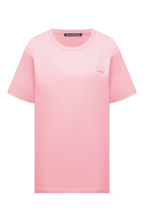 Женская хлопковая футболка ACNE STUDIOS розового цвета по цене 11500 руб., арт. 25E173/W | Фото 1 Женская хлопковая футболка ACNE STUDIOS розового цвета, арт. 25E173/W | Фото 1