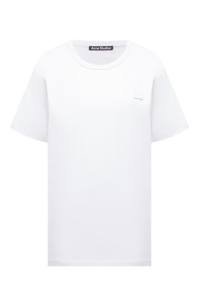 Женская хлопковая футболка ACNE STUDIOS белого цвета по цене 11500 руб., арт. 25E173/W | Фото 1 Женская хлопковая футболка ACNE STUDIOS белого цвета, арт. 25E173/W | Фото 1