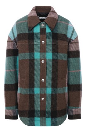 Женская шерстяная куртка ACNE STUDIOS бирюзового цвета по цене 89650 руб., арт. A90295 | Фото 1 Женская шерстяная куртка ACNE STUDIOS бирюзового цвета, арт. A90295 | Фото 1