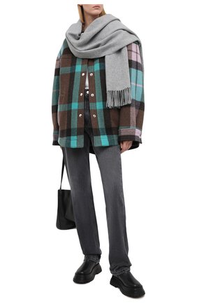 Женская шерстяная куртка ACNE STUDIOS бирюзового цвета по цене 89650 руб., арт. A90295 | Фото 2 Женская шерстяная куртка ACNE STUDIOS бирюзового цвета, арт. A90295 | Фото 2