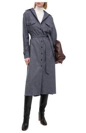 Женское шерстяное платье KITON синего цвета по цене 228000 руб., арт. D50335K05T39 | Фото 2 Женское шерстяное платье KITON синего цвета, арт. D50335K05T39 | Фото 2