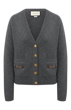 Женский кашемировый кардиган GUCCI серого цвета по цене 132100 руб., арт. 628412/XKBH9 | Фото 1 Женский кашемировый кардиган GUCCI серого цвета, арт. 628412/XKBH9 | Фото 1