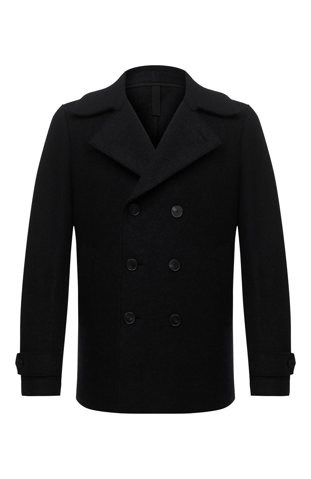 Мужской шерстяной бушлат HARRIS WHARF LONDON черного цвета, арт. C9214MLC | Фото 1 (Материал внешний: Шерсть; Рукава: Длинные; Стили: Классический; Мужское Кросс-КТ: Верхняя одежда, пальто-верхняя одежда; Длина (верхняя одежда): Короткие)