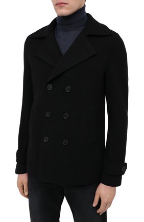 Мужской шерстяной бушлат HARRIS WHARF LONDON черного цвета, арт. C9214MLC | Фото 3 (Материал внешний: Шерсть; Рукава: Длинные; Стили: Классический; Мужское Кросс-КТ: Верхняя одежда, пальто-верхняя одежда; Длина (верхняя одежда): Короткие)