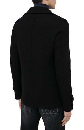 Мужской шерстяной бушлат HARRIS WHARF LONDON черного цвета, арт. C9214MLC | Фото 4 (Материал внешний: Шерсть; Рукава: Длинные; Стили: Классический; Мужское Кросс-КТ: Верхняя одежда, пальто-верхняя одежда; Длина (верхняя одежда): Короткие)