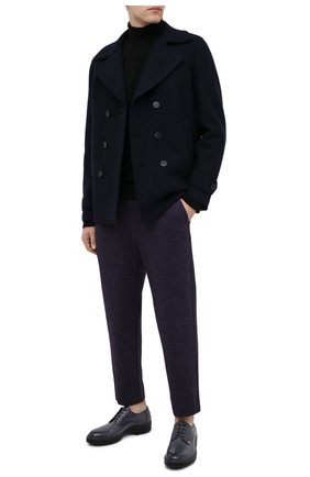 Мужской шерстяной бушлат HARRIS WHARF LONDON темно-синего цвета, арт. C9214MLC | Фото 2 (Мужское Кросс-КТ: Верхняя одежда, пальто-верхняя одежда; Длина (верхняя одежда): Короткие; Рукава: Длинные; Стили: Классический; Материал внешний: Шерсть)