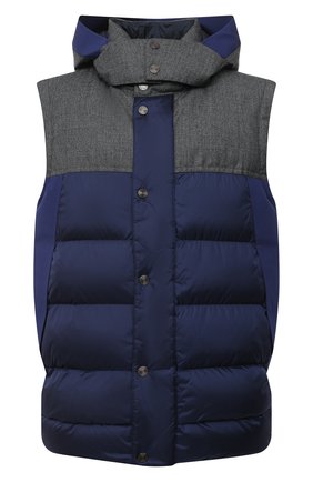 Мужской утепленный жилет Z ZEGNA синего цвета по цене 68250 руб., арт. VV085/ZZ081 | Фото 1 Мужской утепленный жилет Z ZEGNA синего цвета, арт. VV085/ZZ081 | Фото 1 (Материал подклада: Синтетический материал; Стили: Кэжуэл; Длина (верхняя одежда): Короткие; Материал внешний: Синтетический материал; Мужское Кросс-КТ: Верхняя одежда; Кросс-КТ: Пуховик, Куртка)