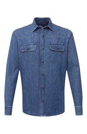 Мужская джинсовая рубашка ERMENEGILDO ZEGNA синего цвета по цене 34500 руб., арт. UVX46/STT3 | Фото 1 Мужская джинсовая рубашка ERMENEGILDO ZEGNA синего цвета, арт. UVX46/STT3 | Фото 1