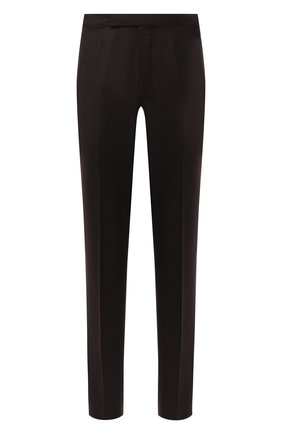 Мужские шерстяные брюки ERMENEGILDO ZEGNA темно-коричневого цвета, арт. 830F21/75F812 | Фото 1 (Стили: Кэжуэл, Классический; Материал подклада: Вискоза; Длина (брюки, джинсы): Стандартные; Случай: Формальный; Материал внешний: Шерсть; Региональные ограничения белый список (Axapta Mercury): RU)