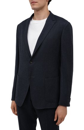 Мужской шерстяной костюм Z ZEGNA синего цвета по цене 138500 руб., арт. 824715/2X7YGX | Фото 2 Мужской шерстяной костюм Z ZEGNA синего цвета, арт. 824715/2X7YGX | Фото 2 (Рукава: Длинные; Костюмы М: Однобортный; Материал внешний: Шерсть; Стили: Классический)