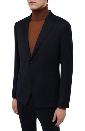 Мужской шерстяной костюм Z ZEGNA темно-синего цвета по цене 138500 руб., арт. 824714/2X7YGW | Фото 2 Мужской шерстяной костюм Z ZEGNA темно-синего цвета, арт. 824714/2X7YGW | Фото 2 (Костюмы М: Однобортный; Рукава: Длинные; Материал внешний: Шерсть; Стили: Кэжуэл)
