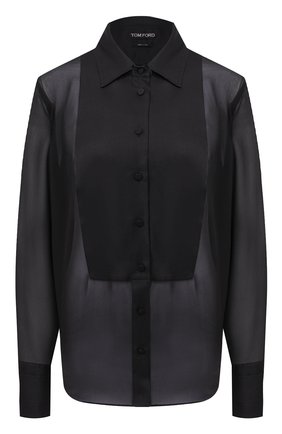 Женская шелковая блузка TOM FORD черного цвета по цене 125500 руб., арт. CA3165-FAX058 | Фото 1 Женская шелковая блузка TOM FORD черного цвета, арт. CA3165-FAX058 | Фото 1