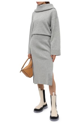 Женское шерстяное платье KENZO светло-серого цвета по цене 62450 руб., арт. FA62WR0423RK | Фото 2 Женское шерстяное платье KENZO светло-серого цвета, арт. FA62WR0423RK | Фото 2