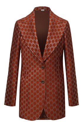 Женский жакет из шерсти и шелка GUCCI коричневого цвета по цене 229500 руб., арт. 626559/ZAD7L | Фото 1 Женский жакет из шерсти и шелка GUCCI коричневого цвета, арт. 626559/ZAD7L | Фото 1