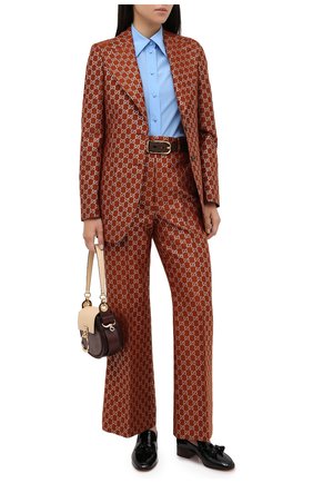 Женские брюки из шерсти и шелка GUCCI коричневого цвета по цене 90000 руб., арт. 627877/ZAD7L | Фото 2 Женские брюки из шерсти и шелка GUCCI коричневого цвета, арт. 627877/ZAD7L | Фото 2