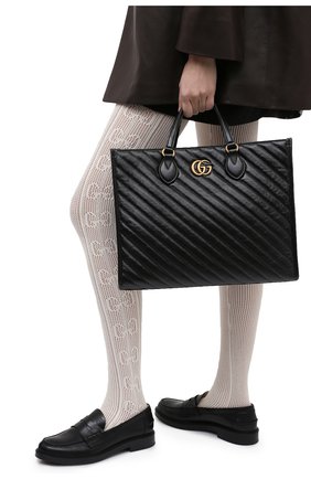 Женский сумка-шопер gg marmont GUCCI черного цвета по цене 181900 руб., арт. 627332/00LFT | Фото 2 Женский сумка-шопер gg marmont GUCCI черного цвета, арт. 627332/00LFT | Фото 2