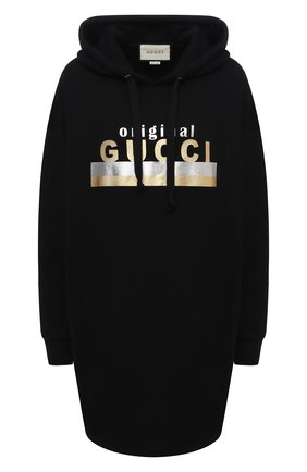 Женское хлопковое платье GUCCI черного цвета по цене 80000 руб., арт. 610127/XJCR1 | Фото 1 Женское хлопковое платье GUCCI черного цвета, арт. 610127/XJCR1 | Фото 1