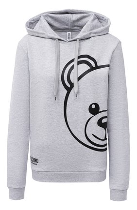 Женская хлопковое худи MOSCHINO UNDERWEAR WOMAN серого цвета по цене 23050 руб., арт. A1732/9011 | Фото 1 Женская хлопковое худи MOSCHINO UNDERWEAR WOMAN серого цвета, арт. A1732/9011 | Фото 1