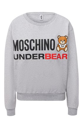 Женский хлопковый свитшот MOSCHINO UNDERWEAR WOMAN серого цвета по цене 18050 руб., арт. A1709/9006 | Фото 1 Женский хлопковый свитшот MOSCHINO UNDERWEAR WOMAN серого цвета, арт. A1709/9006 | Фото 1