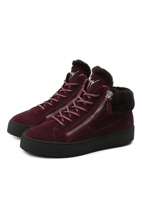 Женские замшевые кеды GIUSEPPE ZANOTTI DESIGN бордового цвета по цене 56550 руб., арт. RW00003/002 | Фото 1 Женские замшевые кеды GIUSEPPE ZANOTTI DESIGN бордового цвета, арт. RW00003/002 | Фото 1