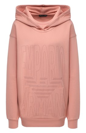 Женский хлопковое худи EMPORIO ARMANI розового цвета по цене 13350 руб., арт. 164396/0A265 | Фото 1 Женский хлопковое худи EMPORIO ARMANI розового цвета, арт. 164396/0A265 | Фото 1