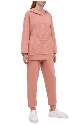 Женский хлопковое худи EMPORIO ARMANI розового цвета по цене 13350 руб., арт. 164396/0A265 | Фото 2 Женский хлопковое худи EMPORIO ARMANI розового цвета, арт. 164396/0A265 | Фото 2