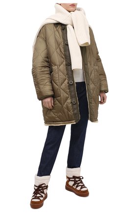Женские комбинированные сапоги florine MONCLER коричневого цвета по цене 41600 руб., арт. F2-09B-4H700-00-02SEY | Фото 2 Женские комбинированные сапоги florine MONCLER коричневого цвета, арт. F2-09B-4H700-00-02SEY | Фото 2