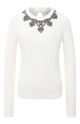 Женский кашемировый пуловер ALEXANDER MCQUEEN белого цвета по цене 150500 руб., арт. 641843/Q1ARE | Фото 1 Женский кашемировый пуловер ALEXANDER MCQUEEN белого цвета, арт. 641843/Q1ARE | Фото 1
