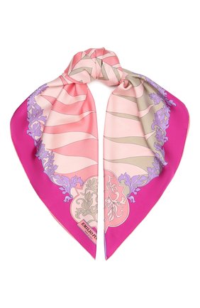 Женский шелковый платок EMILIO PUCCI розового цвета по цене 29600 руб., арт. 0UGB72/0UL72 | Фото 1 Женский шелковый платок EMILIO PUCCI розового цвета, арт. 0UGB72/0UL72 | Фото 1