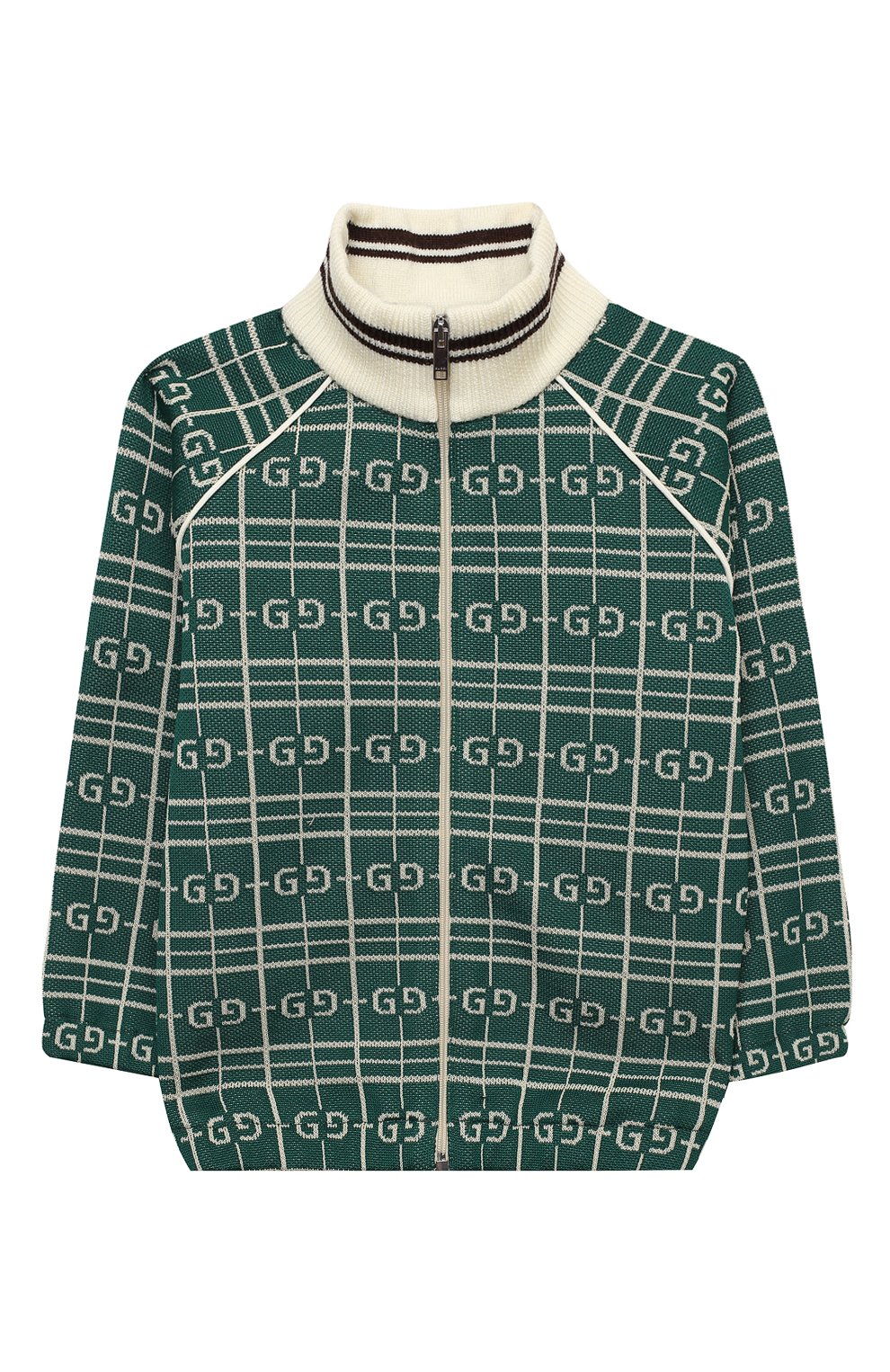 Детский хлопковая толстовка GUCCI зеленого цвета, арт. 626306/XJCPK | Фото 1