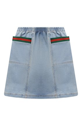 Детская джинсовая юбка GUCCI голубого цвета по цене 24000 руб., арт. 621817/XDBDE | Фото 1 Детская джинсовая юбка GUCCI голубого цвета, арт. 621817/XDBDE | Фото 1