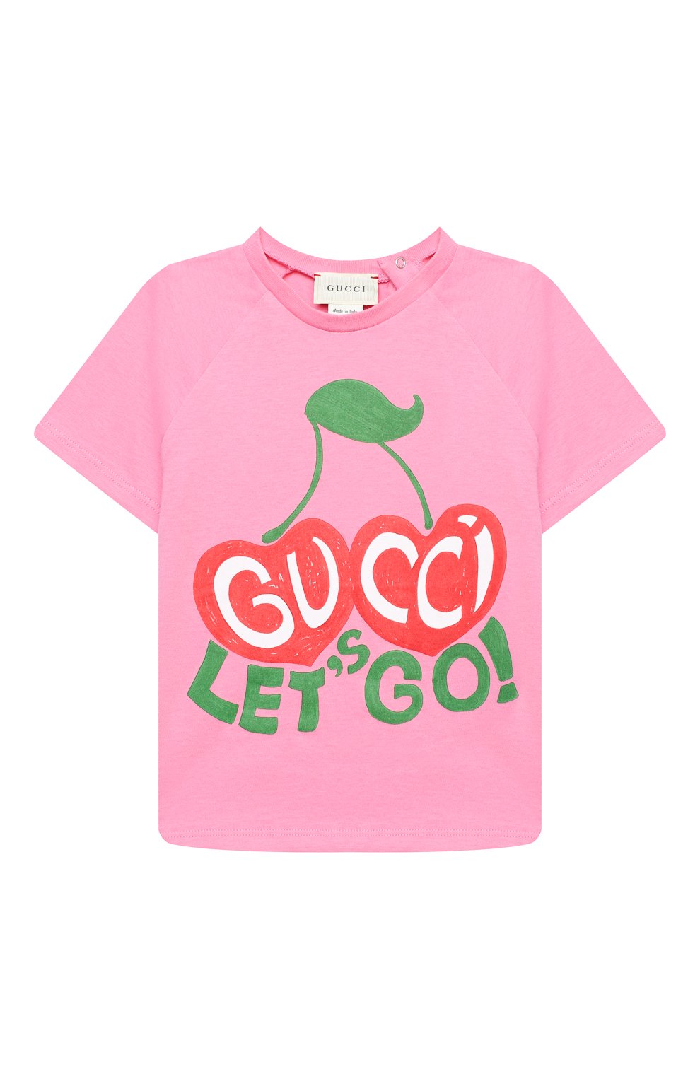 Детский хлопковая футболка GUCCI розового цвета, арт. 600123/XJCSX | Фото 1