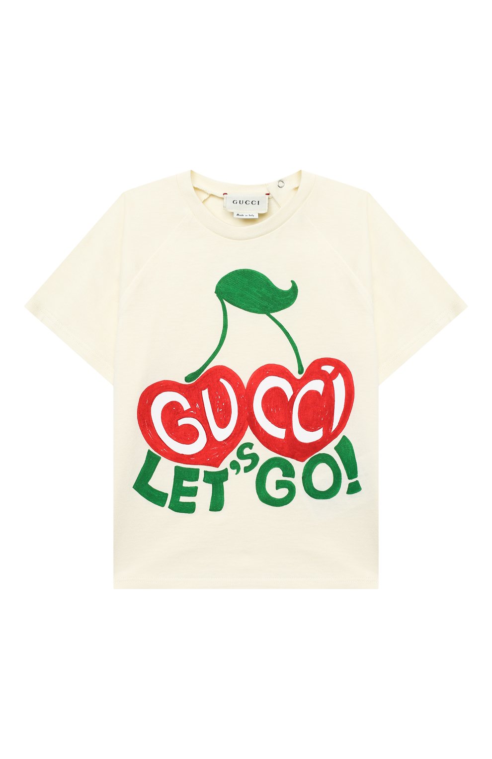 Детский хлопковая футболка GUCCI бежевого цвета, арт. 600123/XJCSX | Фото 1