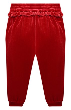 Детские джоггеры CHLOÉ красного цвета по цене 8730 руб., арт. C04175 | Фото 2 Детские джоггеры CHLOÉ красного цвета, арт. C04175 | Фото 2 (Материал внешний: Синтетический материал)