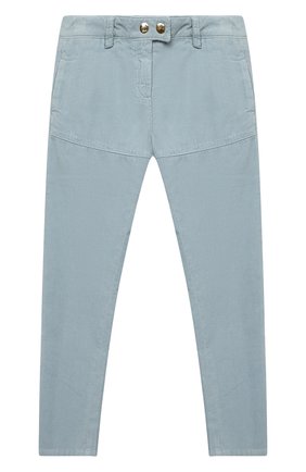Детские хлопковые брюки LANVIN голубого цвета по цене 22900 руб., арт. N14005 | Фото 1 Детские хлопковые брюки LANVIN голубого цвета, арт. N14005 | Фото 1