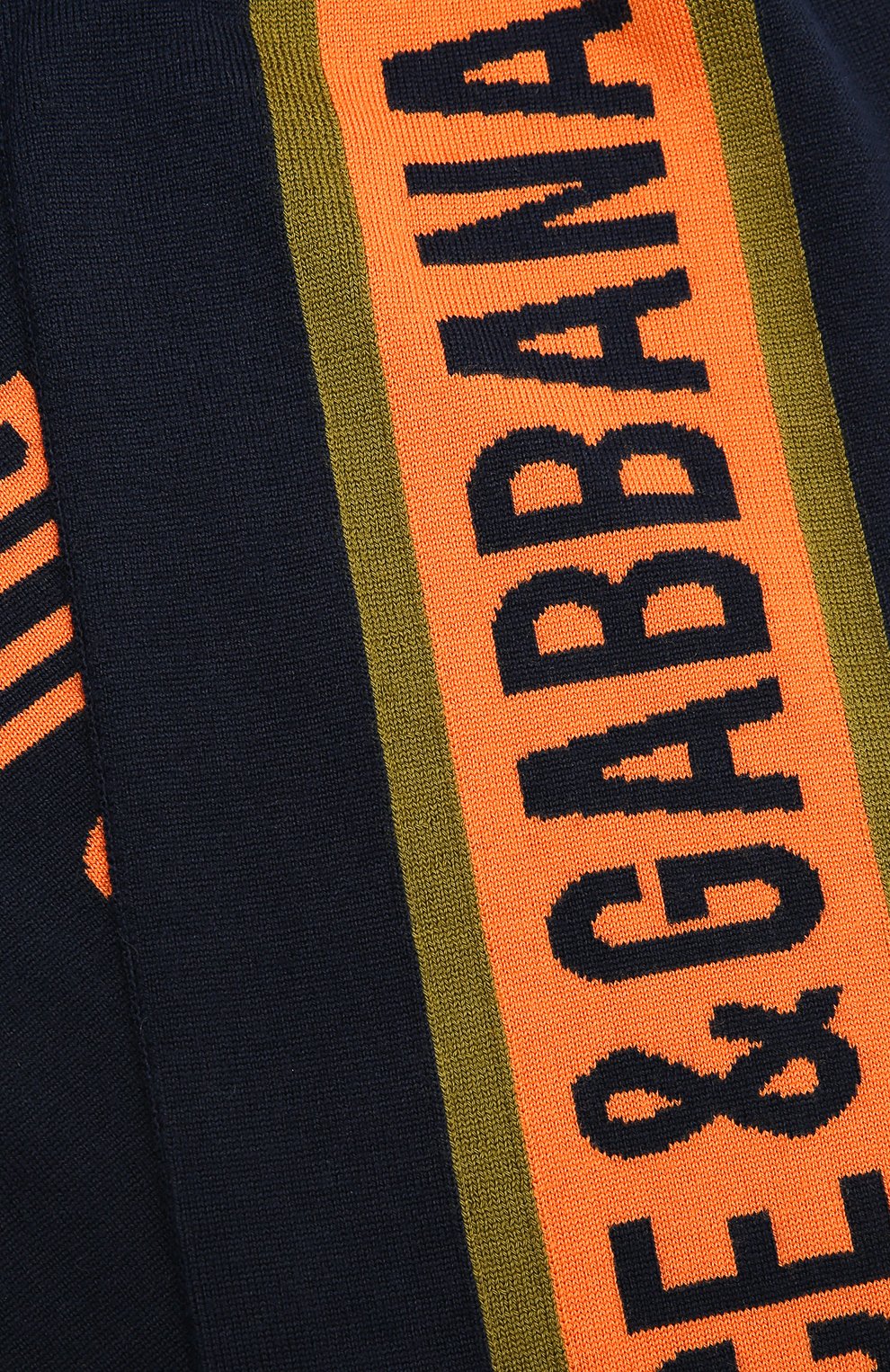 Детский шерстяной шарф DOLCE & GABBANA темно-синего цвета по цене 16850 руб., арт. LBKA46/JAVWG | Фото 2 Детский шерстяной шарф DOLCE & GABBANA темно-синего цвета, арт. LBKA46/JAVWG | Фото 2