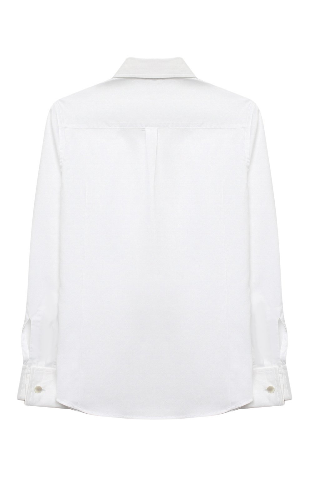 Детская хлопковая рубашка BRUNELLO CUCINELLI белого цвета, арт. BE624S100C | Фото 2 (Рукава: Длинные; Материал внешний: Хлопок; Стили: Классический; Мальчики-школьная форма: Рубашки; Ростовка одежда: 12 лет | 152 см)