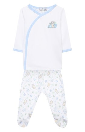 Детский комплект из распашонки и ползунков MAGNOLIA BABY голубого цвета по цене 4130 руб., арт. 562-735P-LB | Фото 1 Детский комплект из распашонки и ползунков MAGNOLIA BABY голубого цвета, арт. 562-735P-LB | Фото 1