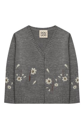 Детский кардиган DOUUOD серого цвета по цене 16550 руб., арт. 20I/U/JR/MA04/7045/4A-8A | Фото 1 Детский кардиган DOUUOD серого цвета, арт. 20I/U/JR/MA04/7045/4A-8A | Фото 1
