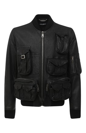 Мужской кожаный бомбер DOLCE & GABBANA черного цвета по цене 449500 руб., арт. G9TX0L/HULKJ | Фото 1 Мужской кожаный бомбер DOLCE & GABBANA черного цвета, арт. G9TX0L/HULKJ | Фото 1
