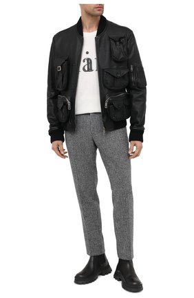 Мужской кожаный бомбер DOLCE & GABBANA черного цвета по цене 449500 руб., арт. G9TX0L/HULKJ | Фото 2 Мужской кожаный бомбер DOLCE & GABBANA черного цвета, арт. G9TX0L/HULKJ | Фото 2
