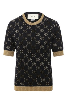 Женский хлопковый топ GUCCI синего цвета по цене 65100 руб., арт. 526759/X9W83 | Фото 1 Женский хлопковый топ GUCCI синего цвета, арт. 526759/X9W83 | Фото 1