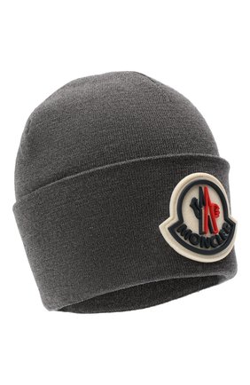 Мужская шерстяная шапка MONCLER серого цвета по цене 23100 руб., арт. F2-091-9Z736-00-A9526 | Фото 1 Мужская шерстяная шапка MONCLER серого цвета, арт. F2-091-9Z736-00-A9526 | Фото 1