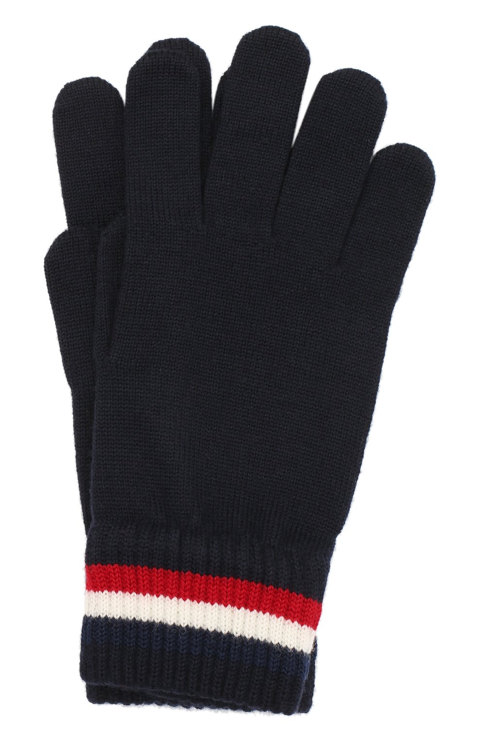 Мужские шерстяные перчатки MONCLER темно-синего цвета, арт. F2-091-3A701-00-A9575 | Фото 1