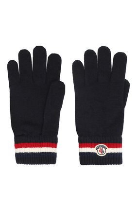 Мужские шерстяные перчатки MONCLER темно-синего цвета по цене 15200 руб., арт. F2-091-3A701-00-A9575 | Фото 2 Мужские шерстяные перчатки MONCLER темно-синего цвета, арт. F2-091-3A701-00-A9575 | Фото 2