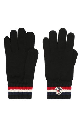 Мужские шерстяные перчатки MONCLER черного цвета по цене 15200 руб., арт. F2-091-3A701-00-A9575 | Фото 2 Мужские шерстяные перчатки MONCLER черного цвета, арт. F2-091-3A701-00-A9575 | Фото 2
