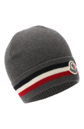 Мужская шерстяная шапка MONCLER серого цвета по цене 14300 руб., арт. F2-091-3B749-00-A9575 | Фото 1 Мужская шерстяная шапка MONCLER серого цвета, арт. F2-091-3B749-00-A9575 | Фото 1