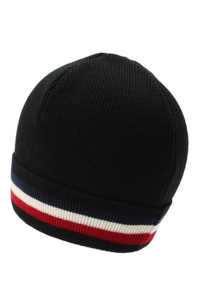 Мужская шерстяная шапка MONCLER черного цвета по цене 14300 руб., арт. F2-091-3B749-00-A9575 | Фото 2 Мужская шерстяная шапка MONCLER черного цвета, арт. F2-091-3B749-00-A9575 | Фото 2